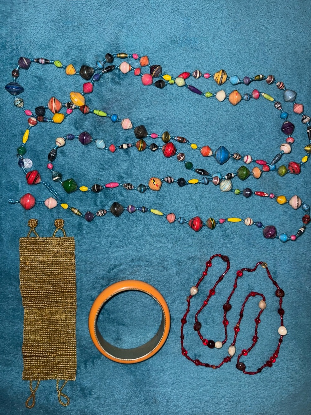 Funky cool colorful jewelry bundle beaded necklaces bangle bracelet